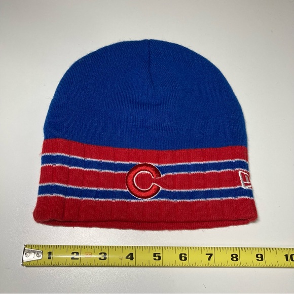 Chicago Cubs New Era MLB Beanie Knit Hat Cap Unisex One Size Cubbies Blue Red - Picture 2 of 14